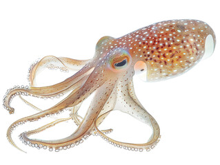 Fototapeta premium live squid, isolated white background PNG