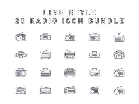 Simple Set Of 20 Radio Vector Icons For Web Isolated On White Background