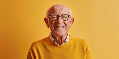 Joyful Scandinavian Senior Man Smiling