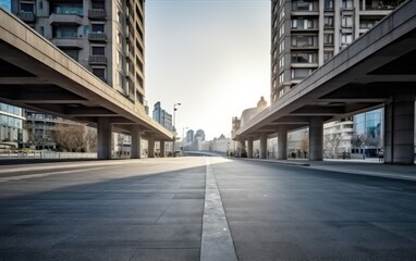 Fototapeta na wymiar empty street at city
