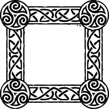 Small Square Celtic Border Frame - Tribal Spirals
