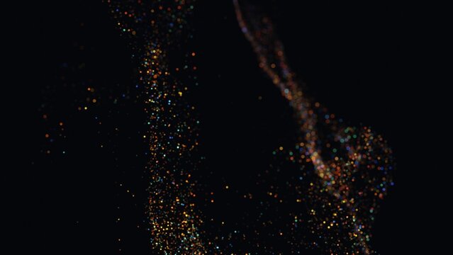 3d rendering abstract particle isolated on black background