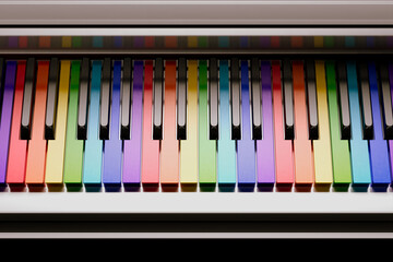 Vibrant Artistic Concept: Colorful Gradient Piano Keys Illustration