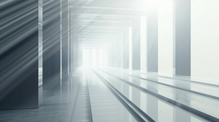 Futuristic corridor with ethereal lighting