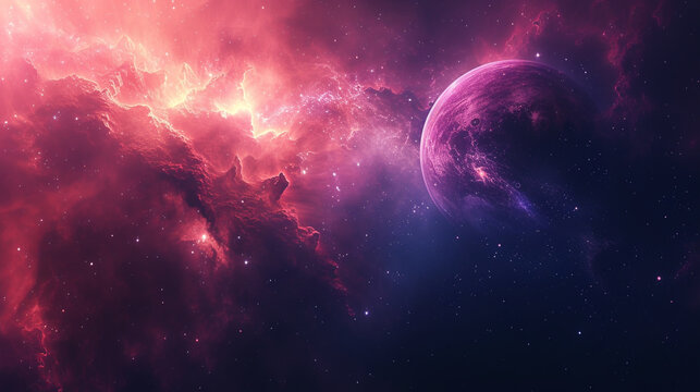 Space exploration background concept with empty space. Vivid color. 
