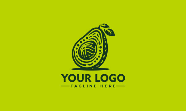 Avocado Fruit Logo A creative logo, perfect for fruit providers, online food shops, supermarkets, grocery stores, and avocado farming businesses. Enhance your brand identity with this distinctive logo