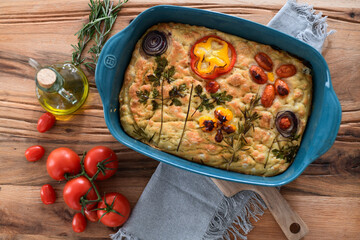 Baked homemade focaccia