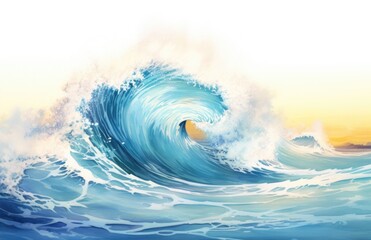 Powerful Wave in the Ocean - obrazy, fototapety, plakaty