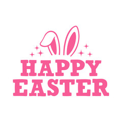 Happy Easter typography clip art design on plain white transparent isolated background for card, shirt, hoodie, sweatshirt, apparel, tag, mug, icon, poster or badge