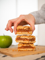 Hand picking homemade Apple pie