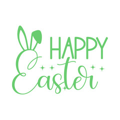 Happy Easter typography clip art design on plain white transparent isolated background for card, shirt, hoodie, sweatshirt, apparel, tag, mug, icon, poster or badge