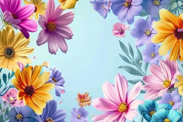 Fototapeta premium Colorful flowers spring sale discount