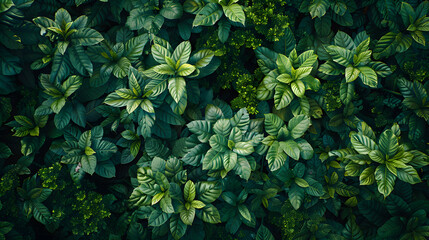 Aerial view of dense rainforest canopy, lush green, vibrant tone, decorative wallpaper, fine art, foundation, photorealistic