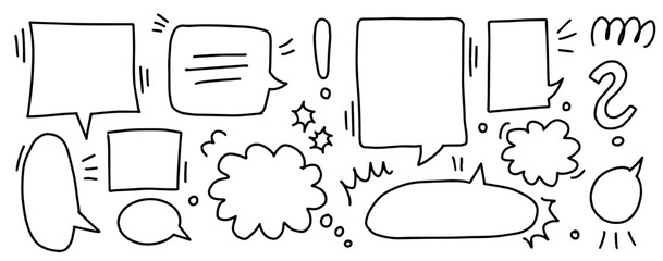 Obraz premium Hand drawn sketch elements speech bubble 