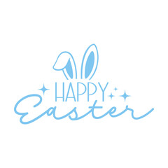 Happy Easter typography clip art design on plain white transparent isolated background for card, shirt, hoodie, sweatshirt, apparel, tag, mug, icon, poster or badge