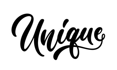 Word Unique hand drawn lettering calligraphy, vector handwritten text.