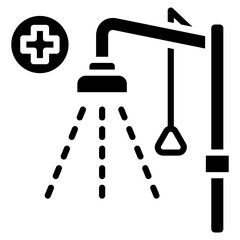 Safety Shower Design Elements Icons