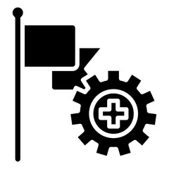 Safety Flag Design Elements Icons