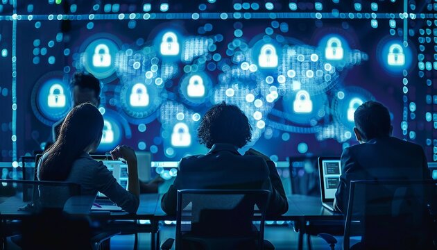 Security Awareness Training and Education, security awareness training and education with an image depicting employees participating in cybersecurity awareness programs, AI