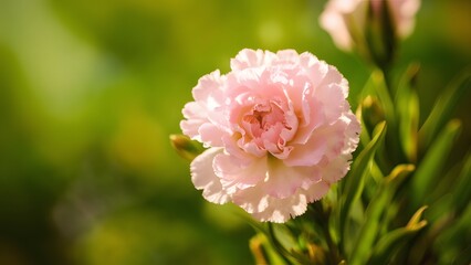 Obraz premium Scene Beautiful pink carnation flower featured in a captivating header