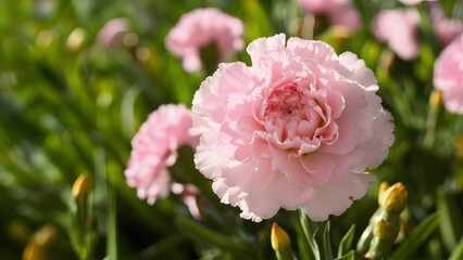 Scene Beautiful pink carnation flower featured in a captivating header