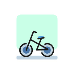 Line icon of bicycle. Cycling sport, bicycle trail, bicycle parking sign. Transport concept. Can be used for topics like sport, transportation, leisure