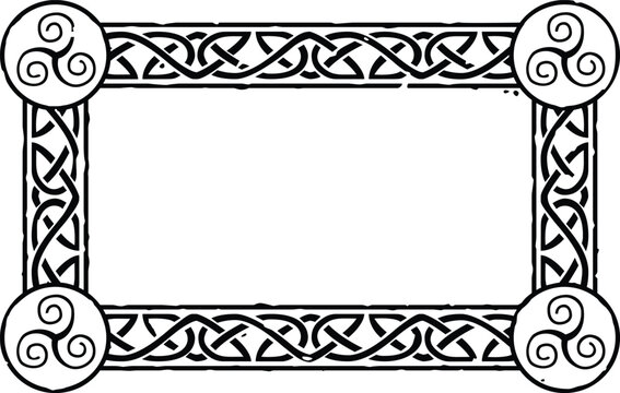Small Rectangular Celtic Border Frame - Triskele
