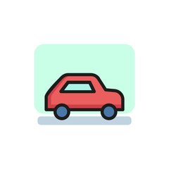 Line icon of car. Automobile, taxi, auto service. Transport concept. Can be used for topics like transportation, traffic, travel