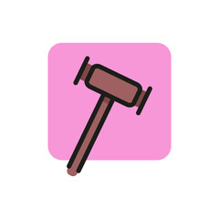 Line icon of hammer. Gavel, carpenter shop, auction. Service concept. Can be used for web pictograms, design and application icons