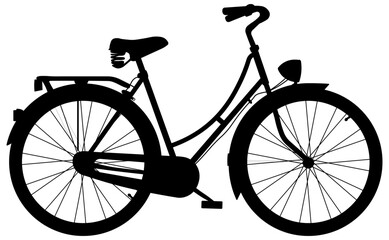 black silhouette of a bicycle without background