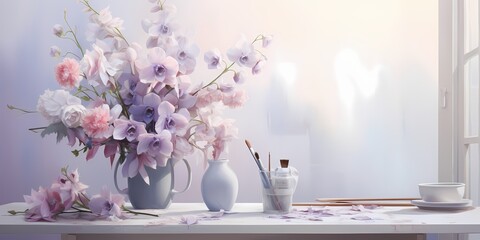 A tranquil blend of soft pastels, inviting the viewer to immerse themselves in a world of serenity.