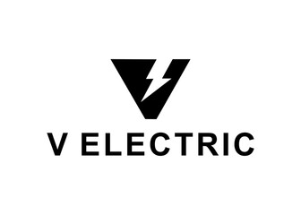 letter v electric logo, design, Vector, illustration, creative icon, template