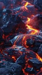 Epic visual stone with glowing lava below, a scene of raw power