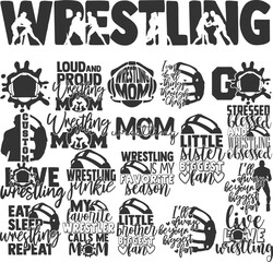 Fototapeta premium Wrestling Vector Bundle