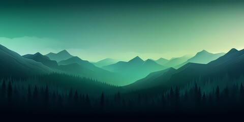 A striking gradient background merging from cool mint green to intense forest green, offering a refreshing backdrop for graphic elements.