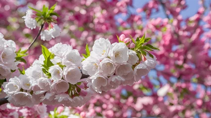 Raamstickers Spring blossoms form a beautiful backdrop bursting with colors © Muhammad Ishaq