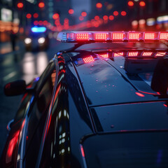 Police Car Roof Lights - obrazy, fototapety, plakaty