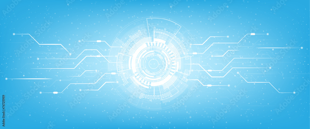 Poster abstract technology speed concept. technology chip processor background circuit board blue technolog