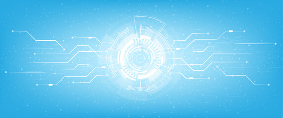 Abstract technology speed concept. Technology chip processor background circuit board blue technology background vector.	
