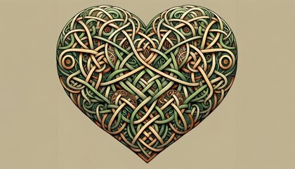Heart-shaped Celtic Knot Design - obrazy, fototapety, plakaty