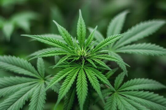 Hemp plant on a plantation.