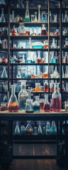 Laboratory filled with beakers and test tubes