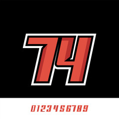 Effect number 74 racing design editable vector template with 3d effect, for racing, racing, sports, races, esports