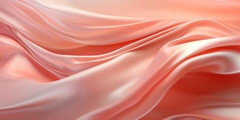 Obraz premium Soft and shiny silk with large fold waves into a fresh light Peach color background