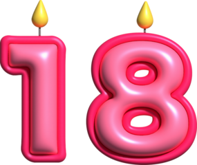 18 Pink Candle 3D