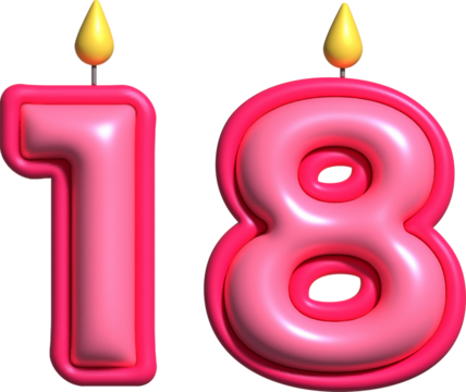18 Pink Candle 3D