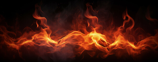 Fototapeta premium surreal fire shape in the darkness background, fire glowing scene