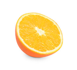 Citrus fruit. Half of fresh orange isolated on white