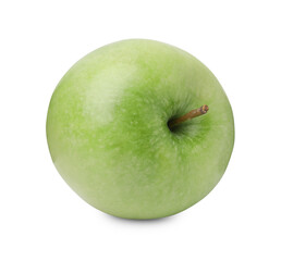 Whole ripe green apple isolated on white