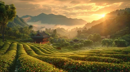 Zelfklevend Fotobehang rice terraces in island © 9991